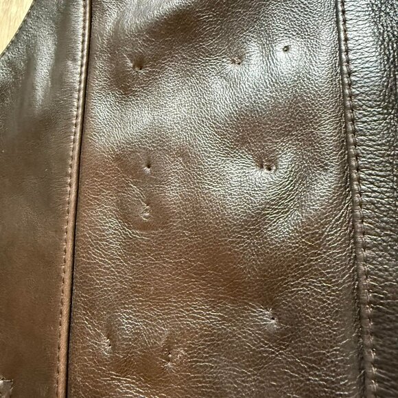 First Classics Leather Gear Motorcycle Biker Vest Mens Large Dark Brown Gothic - Picture 3 of 9